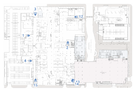 Floor plan with all accesses marked and numbered
